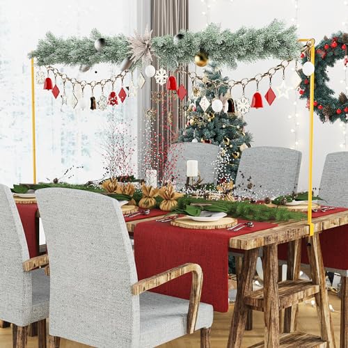 Over the Table Rod Stand with Clamps Adjustable 13''-42'' Tall 29"-98" Length Gold Table Arch Hanging for Wedding Birthday Party Halloween Christmas Decoration - color: Gold