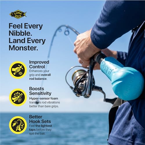 Floating Fishing Rod Butt Cushion Rod Float for Bass Fishing Rods, Rod Butt Pad Comfort Protector Kayak Fishing Accessory for Trout Walleye Redfish Freshwater Rods – Luna Sea Big Bass Cush-It Rod - color: Black