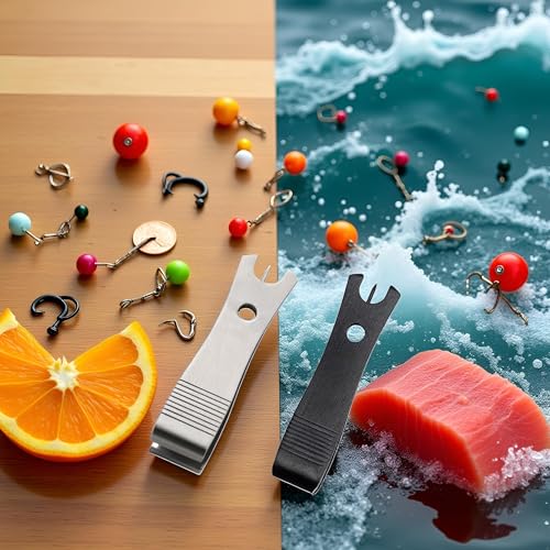 2 Pcs Fishing Line Cutter Nipper with Hook Eye Cleaner Pin Stainless Steel Scissors Cutting Tool Fishing Tool Fishing Line Cutter Nipper with Hook Eye Cleaner Pin Multi Functional Accessories