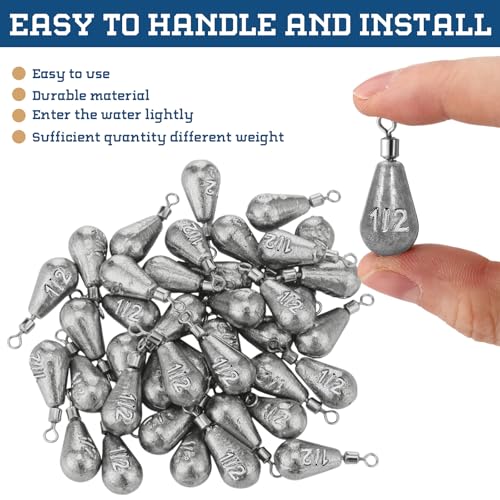 Landhoow Bell Sinkers Weights Casting Swivel Bell Sinkers Fishing Weights Rig for Ocean Saltwater Freshwater Surf Bass Fishing Casting Gear Tackle - size: 1/2oz