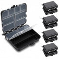 8 Pack Small Tackle Box, Plastic Fishing Organizer with 12 Compartments & Lanyard, Large Tackle Storage Containers for Hooks Lures Baits