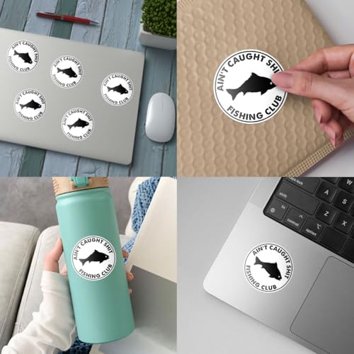 3 Pcs Ain't Caught Shit Fishing Club Sticker, Fishing Club Sticker, Fisherman Stickers 3 Inches Waterproof Vinyl for Boat, Tackle Box, Cooler, Water Bottle, Helmet, Gifts for Anglers - color: Fishing 1, size: 3in