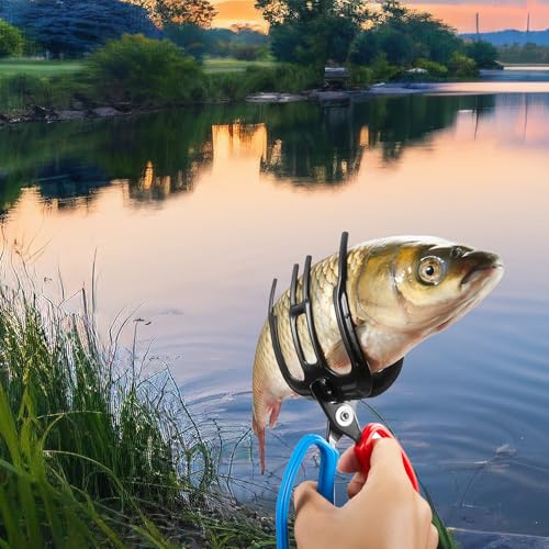 2 PCS Fish Gripper, 3 Claw Fish Grippers for Fishing Pliers, Metal Control, Multi 3 Teeth Clamp Claw Grabber Tool for Most Freshwater Hook Remover, Tackle Holder
