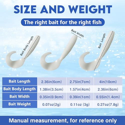 Eupheng Twist Tail Swimbait Fishing Lure, 2.3in/2.7in/4in/5.5in 100PCS Grub Saltwater Fishing Soft Bait Trailer for Bass Crappie Fishing - size: 4in(10cm)-10PCS-Orange