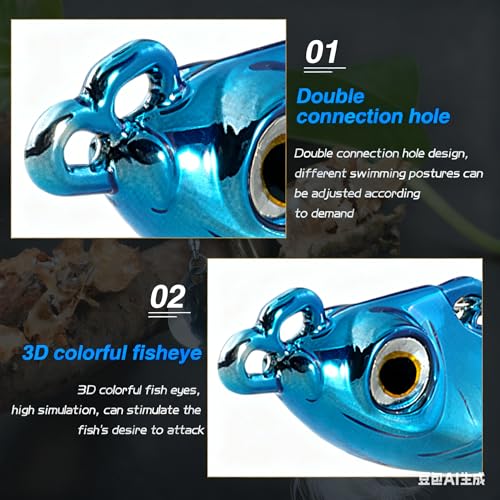 Fishing Jigs Metal Fishing Spoons Lures, Blade Bait Spinner Long Casting Jigging Spoon Lure Vertical Hard Swimbait for Walleye Bass Trout Freshwater & Saltwater