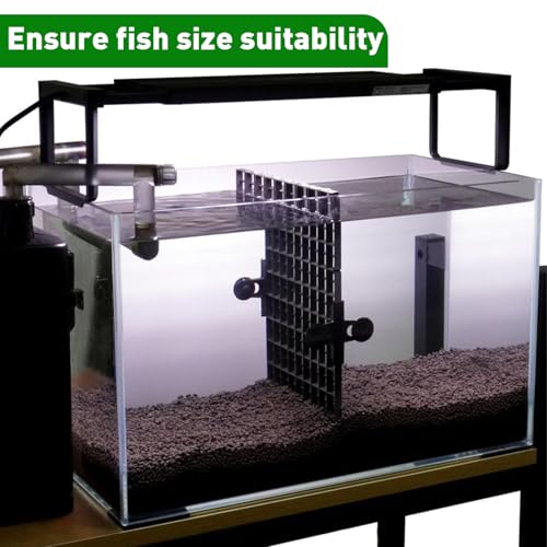 LINLAN Aquarium Fish Tank Dividers Set, 8 Pcs 30X30 cm Aquarium Grid Plastic with 6 Pcs Sucker Clips and 20 Pcs Cable Ties, Egg Crate for Fish Isolation(Black) - color: Black, size: L