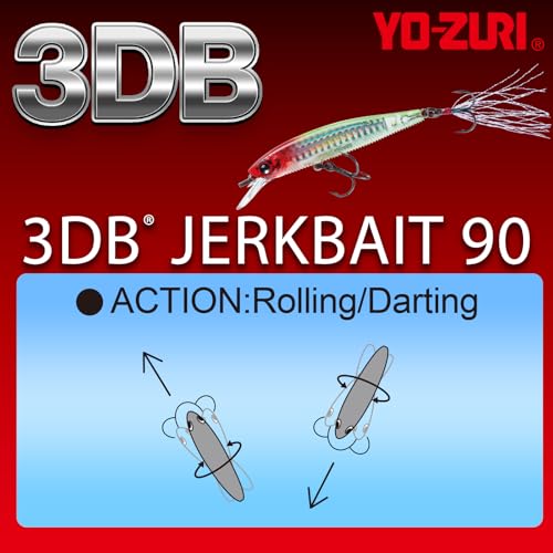 Yo-Zuri 3DB - color: Matte Pearl Glitter Shad, size: 90mm