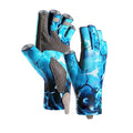 Sun Gloves UPF 50+ Fishing Gloves, Fingerless Sun Protection UV Protection Fishing Gloves Men/Women for Kayaking, Hiking, Paddling, Driving - color: Blue, size: Large