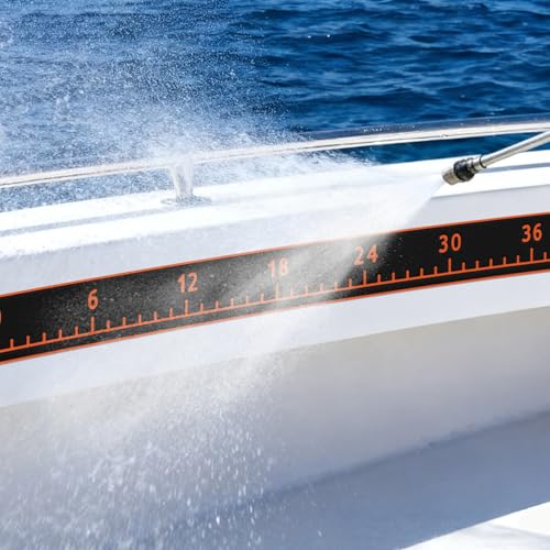 HZshark EVA Foam Fish Measuring Board, Fish Ruler with 3M Self-Adhesive Backing,48" Fishing Tape Measure for Boats Sailboats Yachts Kayaks - color: Black with Orange, size: 4.5"*48"