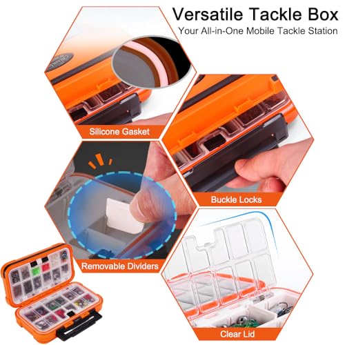 Fishing Tackle kit, 308pcs Fishing Accessories Kit, Fishing Hooks, Split Shot Fishing Weights, Swivels, Beads, Lures –Fishing Gear Set for Bass Trout Catfish, Ideal Fishing Gifts for Men