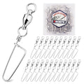 30PCS High Strength Fishing Snap Swivels – Stainless Steel Ball Bearing Barrel Swivels, Corrosion Resistant Fishing Connector Clips for Freshwater and Saltwater - size: 6#