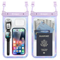 Rynapac Large Waterproof Phone Pouch [Up to 10"] - 2 Pack IPX8 Waterproof Phone Case for iPhone 17 16 15 Pro Max Galaxy S26 Ultra, Touchscreen & Underwater Photography, Beach Cruise Essentials 2026 - color: [Iridescent + Iridescent] Large Waterproof Pouch