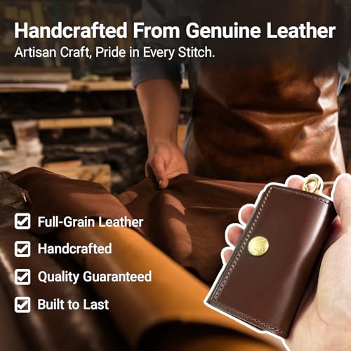 Handmade Brown Leather Fishing Lure Case | Fly Wallet With Wool Lining (Dark Brown) - color: Dark Brown