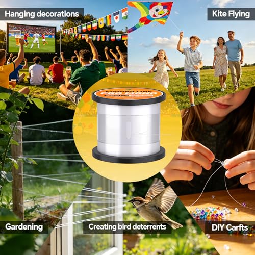 Monofilament Fishing Line with Knot Guide Card, Tangle-Free Snap Ring for No More Mess, Low Memory Smooth Casting Nylon Mono String, 15/20/30/50/80LB, 220-1050 Yards - color: Clear, size: 15LB 1050Yards
