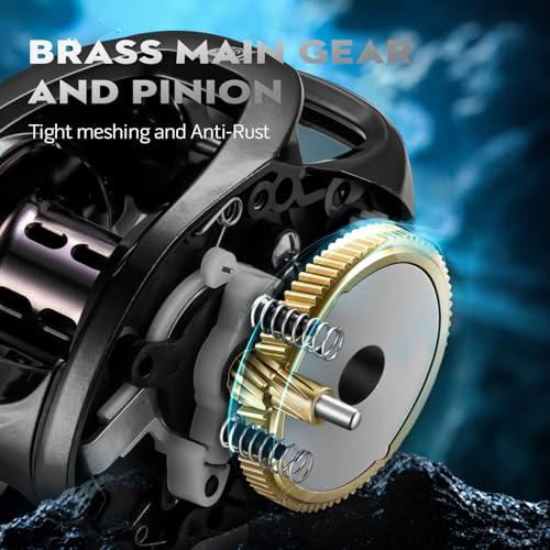 HIAW Pro Baitcasting Fishing Reel 11+1BB 7.2:1/5.4:1 High-Speed Gear Ratio,21LB Drag Power,Ultra Smooth, Compact Design,Durable and Long-Lasting - color: 5.4 Deep Spool Right Hand