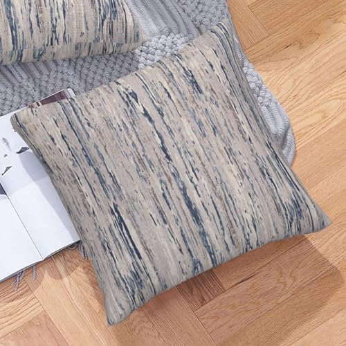 Seaside Textured Throw Pillow Covers Coastal Stripe Square Pillow Cases 18x18 Inch Set of 2 Beige Teal Ombre Outdoor Decorative Pillowcase Cushion Cover for Couch Sofa - color: Teal, size: 18" x 18" (Pack of 2)