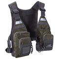 BASSDASH FV08 Ultra Lightweight Fly Fishing Vest for Men and Women Portable Chest Pack - color: Army Green