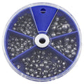Split Shot Fishing Weights Sinkers 205Pcs 5 Sizes Weights 0.2/0.3/0.4/0.6/0.8g Round Fishing Line Sinker Removable Egg Lead Assortment