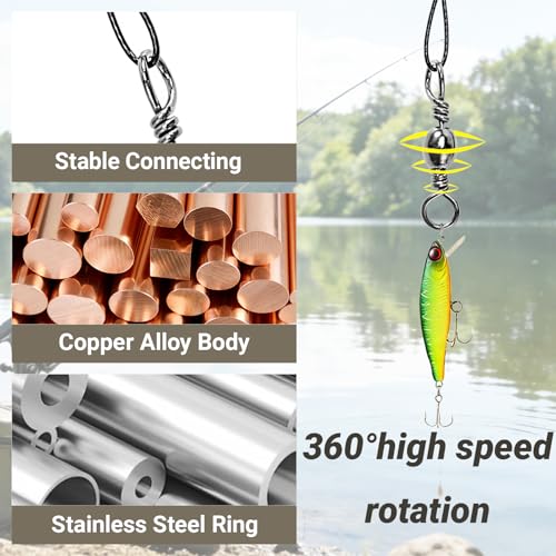 Atibin Steel Wire Fishing Leader Lure Stainless Snap Fishing Leaders Freshwater Saltwater Swivel Leader Wire Strong Black Nickel - size: Size #3 (9.8in-40lb) 30pcs