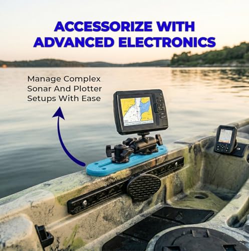 6-Pack Kayak Track Mount Accessories Kit -Universal Rail System for Kayak Fishing Accessories- Heavy-Duty Kayak Accessories Track Mount Rod Holder, Fish Finders & Cameras (Blue) - color: Blue