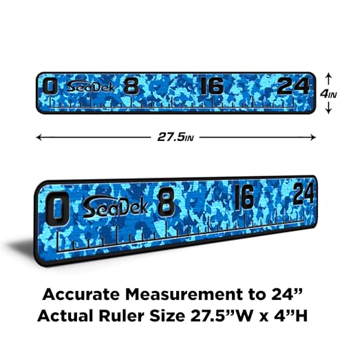 USATuff SeaDek EVA Foam Fish Measuring Ruler for Boat, Fishing, Kayak | Adhesive Backing Peel & Stick - 24" Aqua Camo-Black - color: Aqua Camo-Black, style: 24 inch