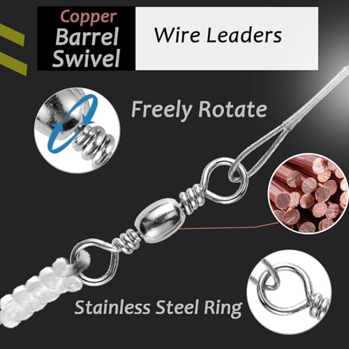 AMYSPORTS Freshwater Wire Fishing Leader Stainless Heavy Duty Wire Leader Fishing Saltwater Rigs Leaders Fishing Steel White Nickel - size: #4 (11.8in-50lb) 30pcs