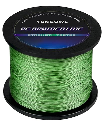 Thinner Braided Fishing Line, Ultra-Strong Abrasion Resistant Zero Stretch Braided Line, 4&8 Strand - color: Moss Green, size: X4-6lb-546yds-0.06mm