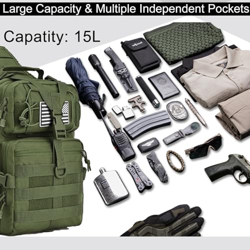 HAOMUK Tactical Sling Bag Pack Military Rover Shoulder Sling Backpack EDC Molle Assault Range Bag - color: Green