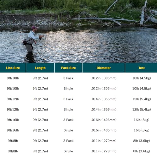 Rio Products Bass Leader, Freshwater Tapered Leader for Fly Fishing, Designed for Bass Fly Fishers - size: 12LB