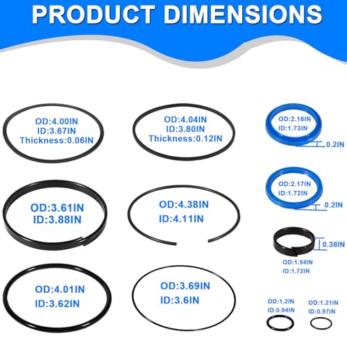 Hydraulic Log Splitter Cylinder Rebuild Seal Kit Suitable for 4.0" Bore x 1.75" Rod Cylinder - size: 4.0" Bore x 1.75" Rod