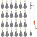 Bass Casting Sinkers Fishing Weights - 20/30pcs Bell Sinkers Drop Shot Weights with Brass Swivels for Saltwater & Freshwater - style: 3/4oz 20pcs