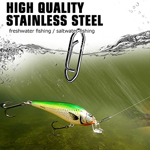 AMYSPORTS High Strength Fishing Snap Saltwater Stainless Connector Snaps Swivels Tackle Steel Power Fishing Clip Lure Quick Change Black Nickel - size: Size3 (70lb) 50 pcs