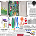 THKFISH 375pcs Fishing Accessories Kit, Double sided Organized Fishing Tackle Box with Tackle Included Hooks, Weights Sinkers, Bass Fishing Gear Gifts