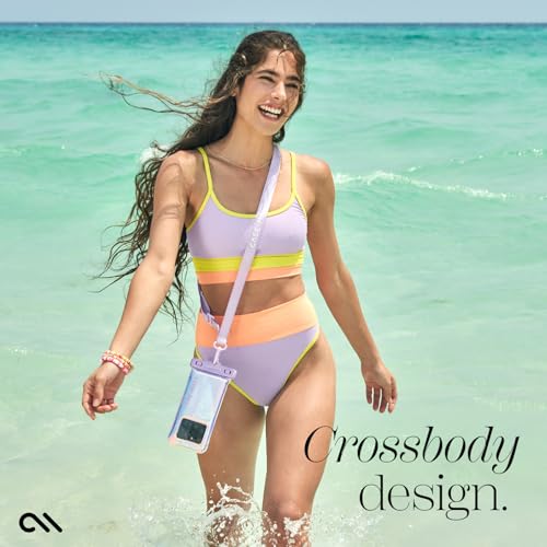 Case-Mate Soap Bubble IP68 Waterproof Phone Pouch - Iridescent | Touchscreen Floating Waterproof Phone Case with Crossbody Lanyard - Fits All Phones - Beach Cruise Ship Travel Essentials - color: Iridescent