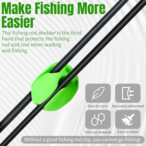 12 Pcs Fishing Rod Accessory Kit Including Elastic Rod Straps Silicone Rods Holders Rods Tip Covers Protective Organizing Tools for Fishing Gear