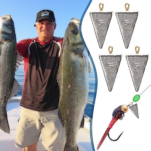 Shimeyao 18 Pieces Pyramid Sinkers Fishing Weights Triangle Fishing Sinkers Rig Pyramid Sinker for Ocean Saltwater Surf Bass Casting Gear Tackle - size: 5 oz