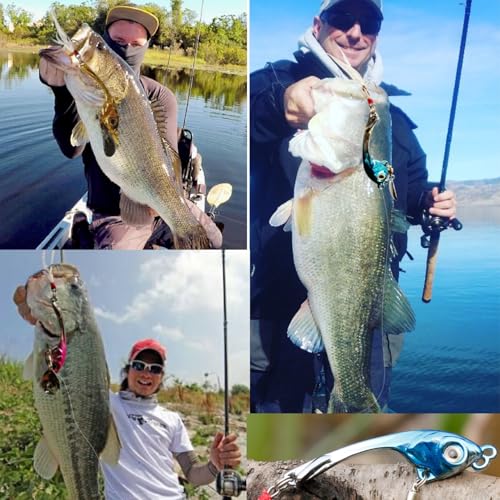 Fishing Jigs Metal Fishing Spoons Lures, Blade Bait Spinner Long Casting Jigging Spoon Lure Vertical Hard Swimbait for Walleye Bass Trout Freshwater & Saltwater