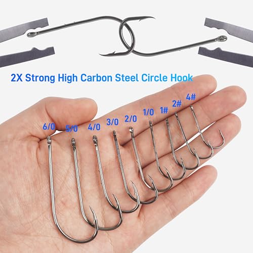 Baitholder Fishing Hooks Long Shank Offset Bait Holder Hooks with Barbs High Carbon Steel Live Bait Hooks for Saltwater Freshwater Catfish Trout Bass Fishing Size #4-6/0 - size: 2/0, style: 150pcs