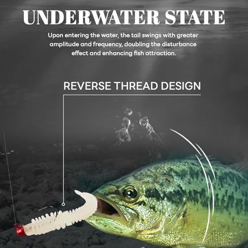 Ned Rig Jig Heads Finesse Worms Kit | Soft Plastic Worms Lure for Bass Fishing Swimbait Lures Weedless Jig Head Kit Fishing Gift for Men