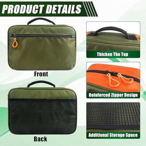 Fishing Bait Binder Tackle Bag, Water Resistant Soft Plastic Lure Storage Organizers for Saltwater Freshwater Fishing (Green-orange) - color: Green-orange