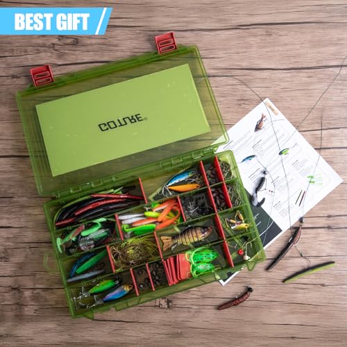 Goture Fishing Lures Kit,164pcs Bass Fishing Kit Including Soft Plastic Baits, Worms, Minnow, Crankbaits, Hooks,Swivels,Sinker Weights,3700 Tackle Box, Freshwater Fishing Gear Lure Set, Gifts of Men - color: A:164pcs Fishing Lures Kit