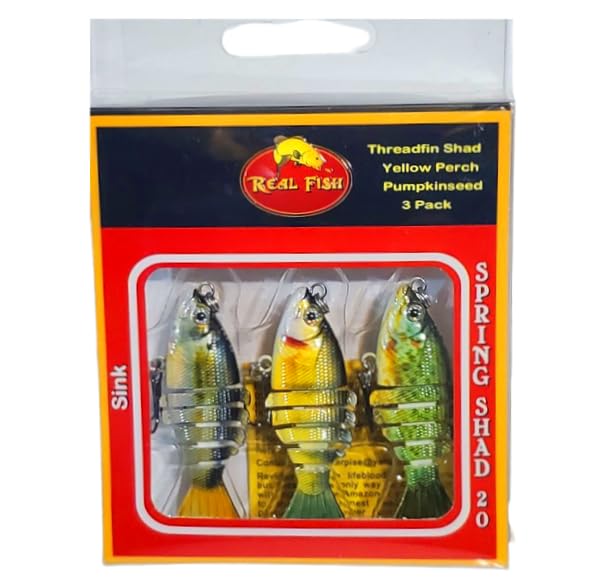 2" Spring Shad Multi Jointed Swimbait Bass Fishing Lure Bait Hard Slow Fast Sinking Life Like Big Gizzard Shad Minnow Bluegill