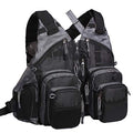 Waxaya Lightweight Fly Fishing Vest with Multi Pockets Adjustable Size Mesh Fishing Backpack for Men and Women - color: Black