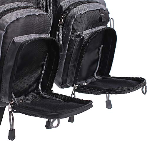 Waxaya Lightweight Fly Fishing Vest with Multi Pockets Adjustable Size Mesh Fishing Backpack for Men and Women - color: Black