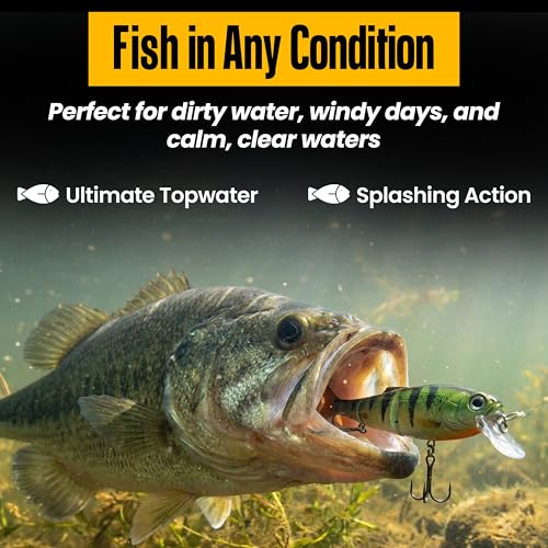 Headbanger Spitfire Topwater Fishing Lure (4-1/2" & 6-1/2") - color: Ghost Shad, size: 4-1/2"