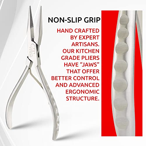 Fish Bone Pliers/Tweezers Stainless Steel Washable (Silver) - color: Silver