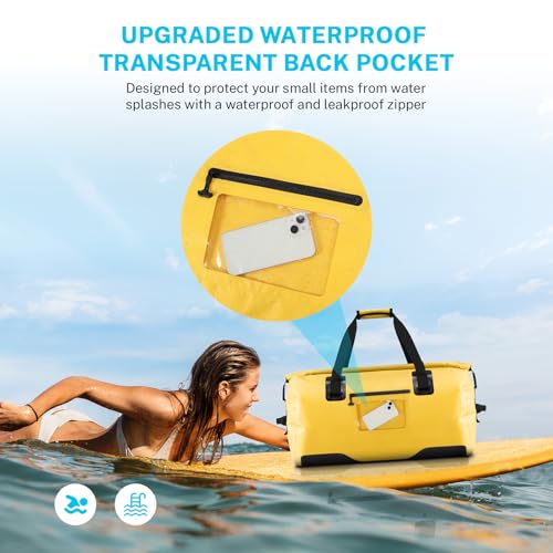 Gonex 40L 60L 80L Extra Large Waterproof Duffle Travel Dry Duffel Bag Heavy Duty Bag with Durable Straps & Handles for Kayaking Paddleboarding Boating Rafting Fishing - color: Yellow, size: 80L