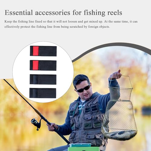 Fishing Spool Belt - 4PACK Fishing Reel Covers, Fishing Spool Belts, Fishing Bag Protector, Multipurpose Elastic Reel Protection Belt Band, Outdoor Equipment Tackle Ties for Adults Men, Multicolor, S - size: S