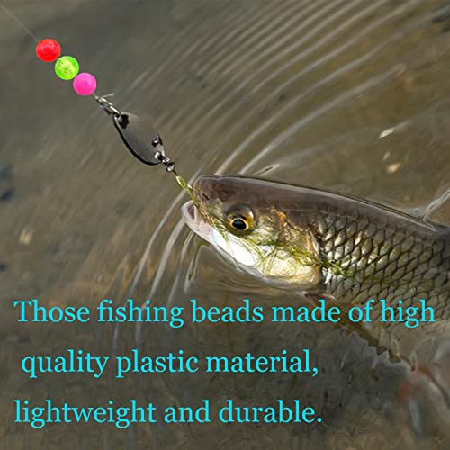 1000PCS 5mm Fishing Beads Accessories Set Mix 10 Colors Round Fishing Rig Beads Luminous Plastic Fishing Line Beads