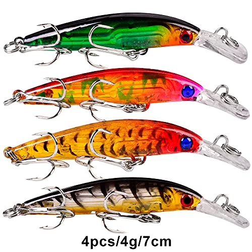 Bass Fishing Lures Kit Set Topwater Hard Baits Minnow Crankbait Pencil VIB Swimbait for Bass Pike Fit Saltwater and Freshwater - color: 480-48pcs
